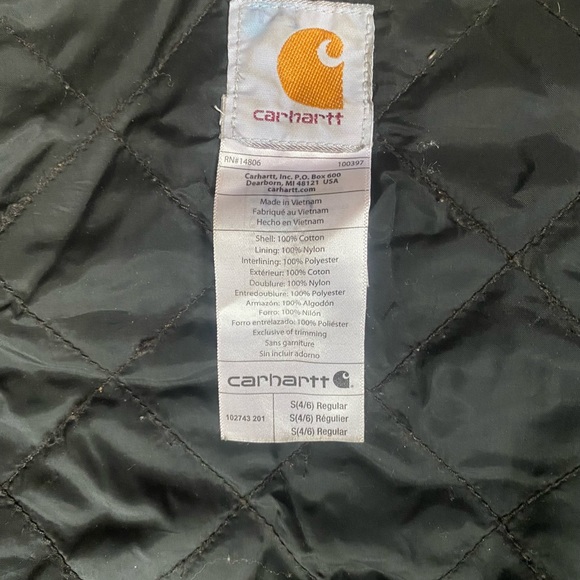 Carhartt Womens Small Loose Fit Washed Duck Insulated Biberal - Picture 8 of 9